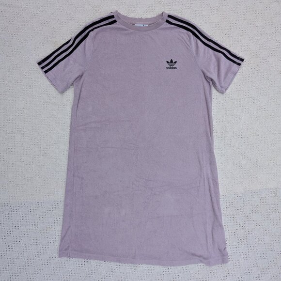Adidas T-shirt Dress Knit Terry Cloth Size L - Picture 2 of 7